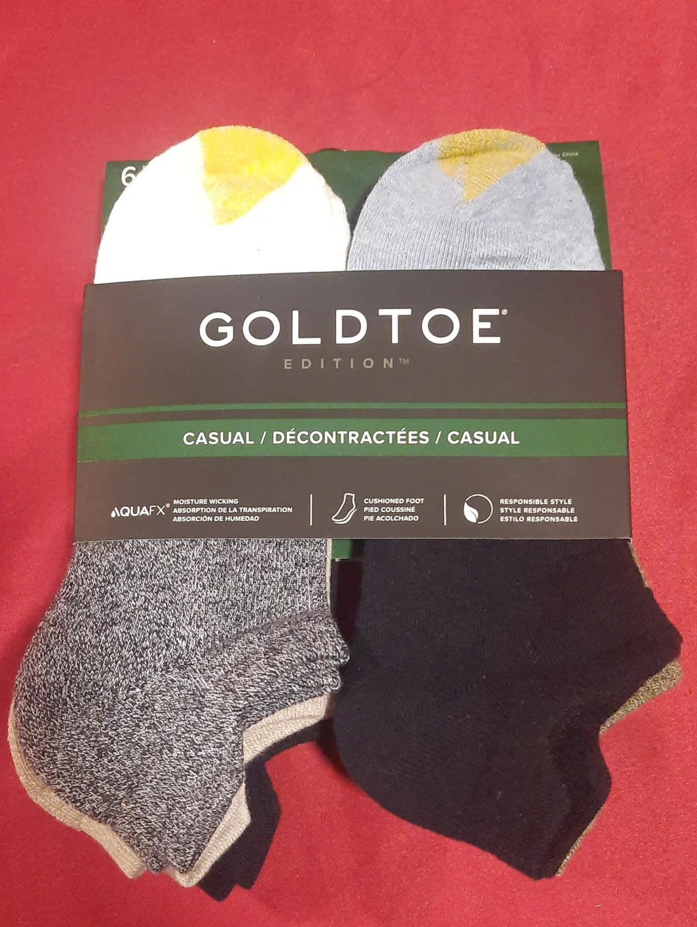 Gold Toe Edition No-Show Casual Socks - Black, Gray, Tan 6 Pack